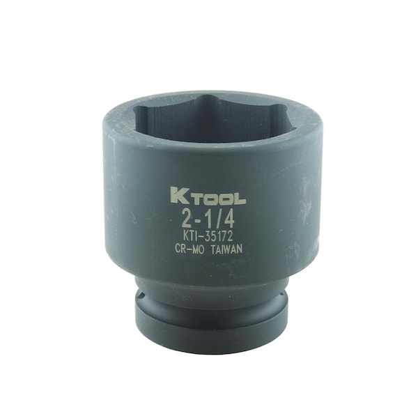1" Drive, 2-1/4" Size, SAE Socket, 6 Points, Socket 1" Drive Impact Short 2-1/4